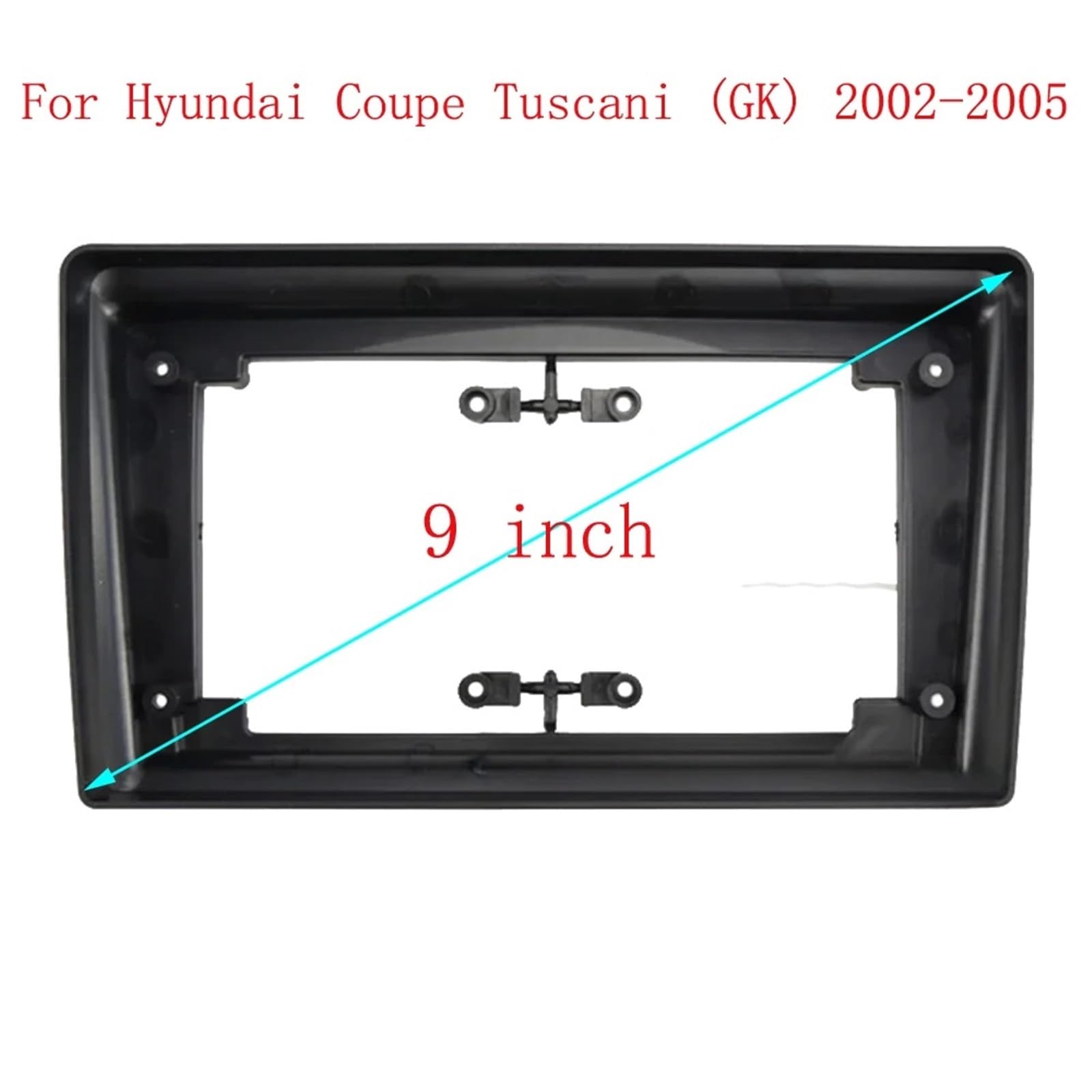Autoradio Rahmen Akcesoria samochodowe 9-calowy adapter ramy samochodowej Pasuje do Hyundai Coupe Tuscani (GK) 2002-2005 Zestaw montażowy radia do deski rozdzielczej Ramka do radia(Frame Cable)