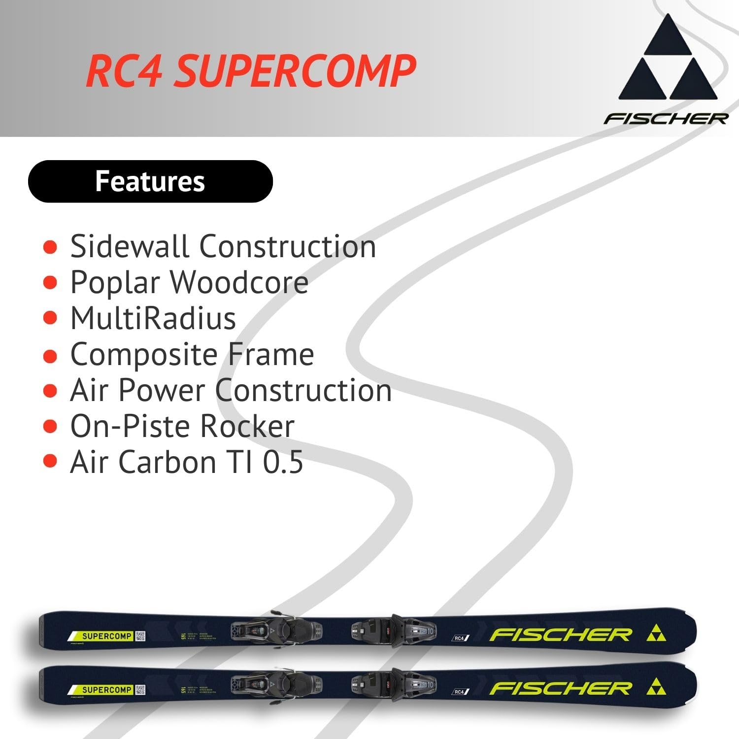 Ski Alpinski Pistenski - Fischer RC4 Supercomp - On Piste Rocker - inkl. Bindung RS10 GW SLR Z3-10 - für fortgeschrittene und Gute Fahrer - Carvingski für präparierte Piste
