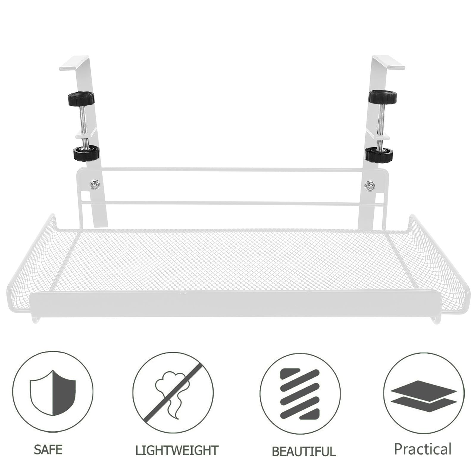 minkissy Organizador Diseño Ajustable Debajo del Escritorio de Hierro Blanco para Almacenamiento Práctico Varios estilos en Dormitorio y Sala de Estar