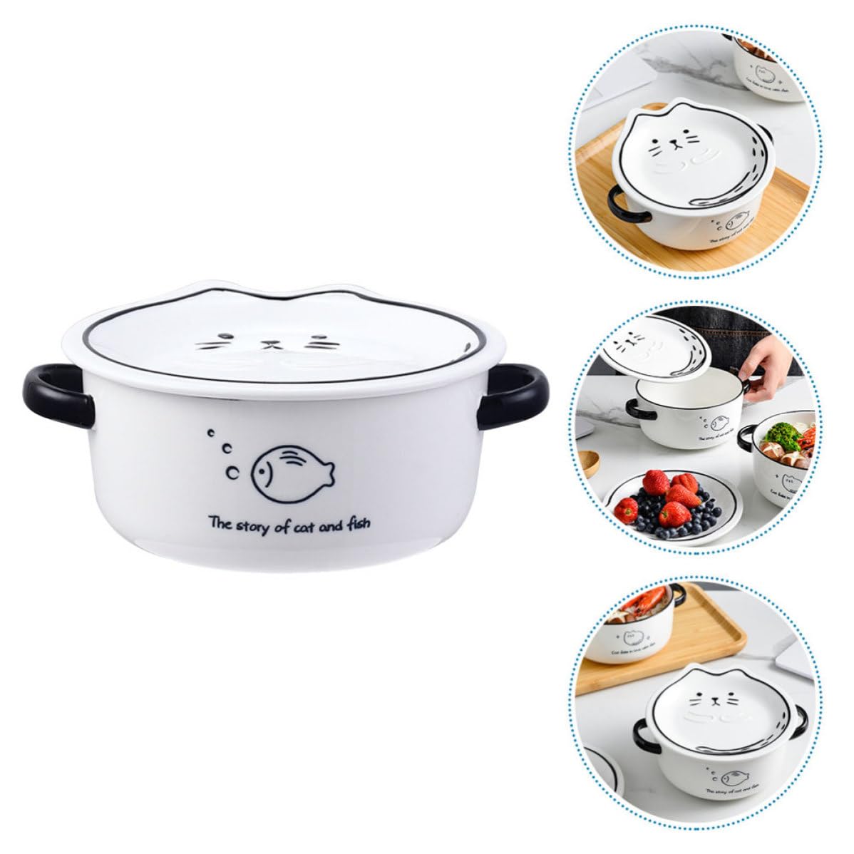 Tazón de Ramen de Cerámica Atractivo y Resistente de 800ml para Cocina, Apto para Lavavajillas, Adecuado para Almacenar Sopa y Fiestas en Casa