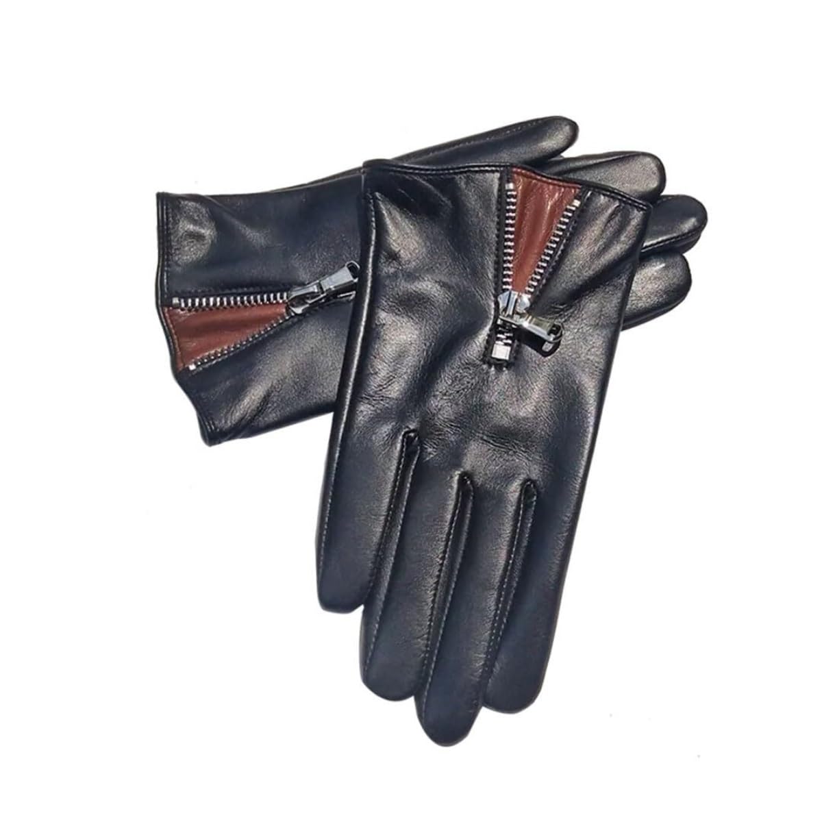 Guantes Térmicos Exterior Guantes De Cuero Con Cremallera Y Forro Cálido For Mujer Pantalla Táctil Polar For Exteriores Invierno