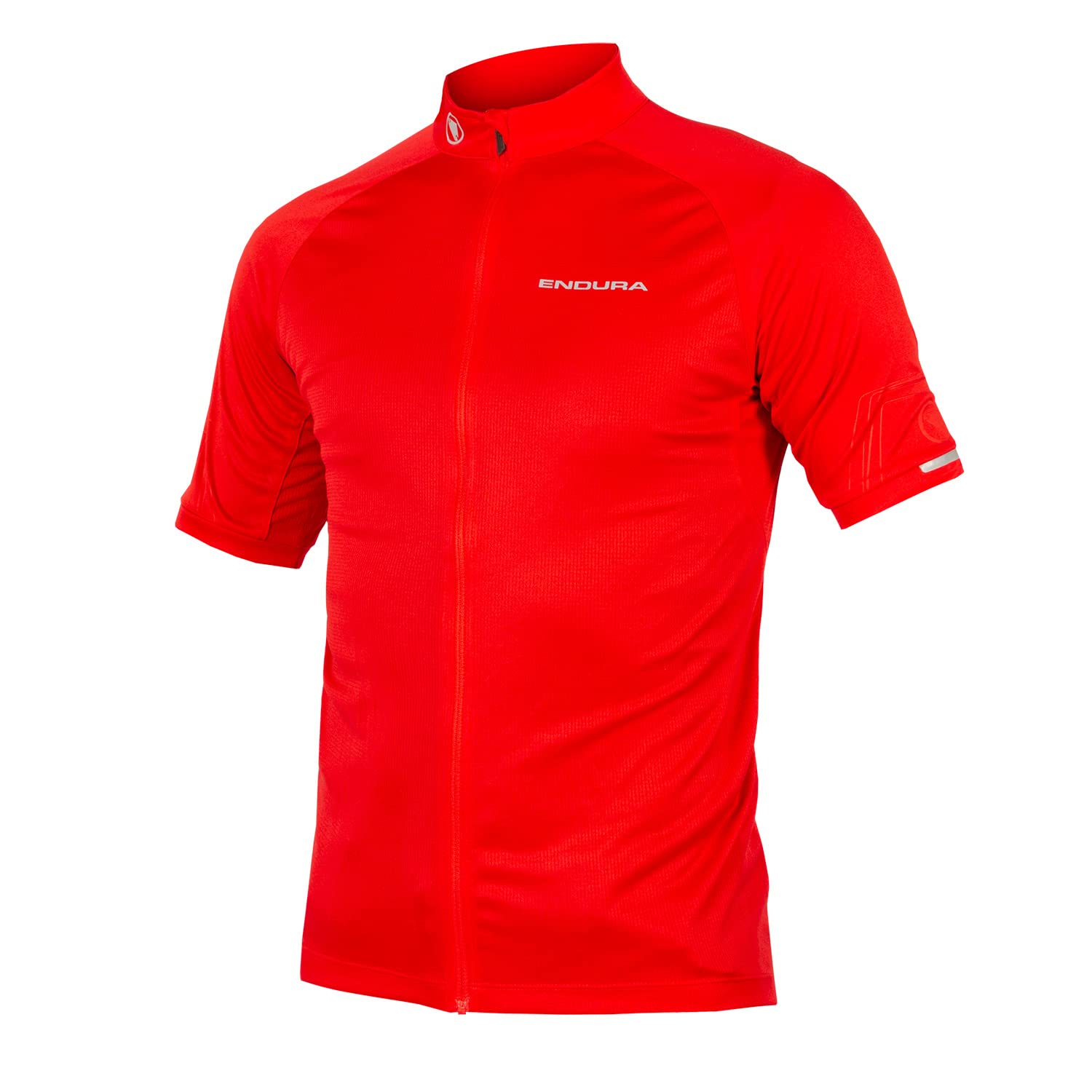 Endura Men's Xtract Shortsleeve Cycling Jersey II | Quick-Dry | Reflective Logos | Silicone Grip Jersey, Red, 2XL