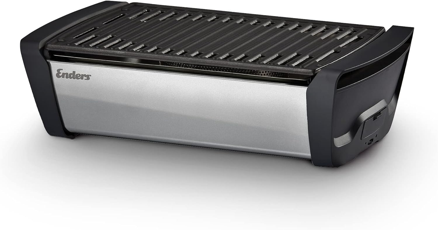 Enders Aurora - Barbecue gas portatile - Grill barbecue carbonella - Griglia a gas da esterno - Griglia barbecue a bassa emissione di fumo - Griglia da tavolo con ventola elettronica - Argento #1380 Enders Aurora - Barbecue gas portatile - Grill barbecue carbonella - Griglia a gas da esterno - Griglia barbecue a bassa emissione di fumo - Griglia da tavolo con ventola elettronica - Argento #1380