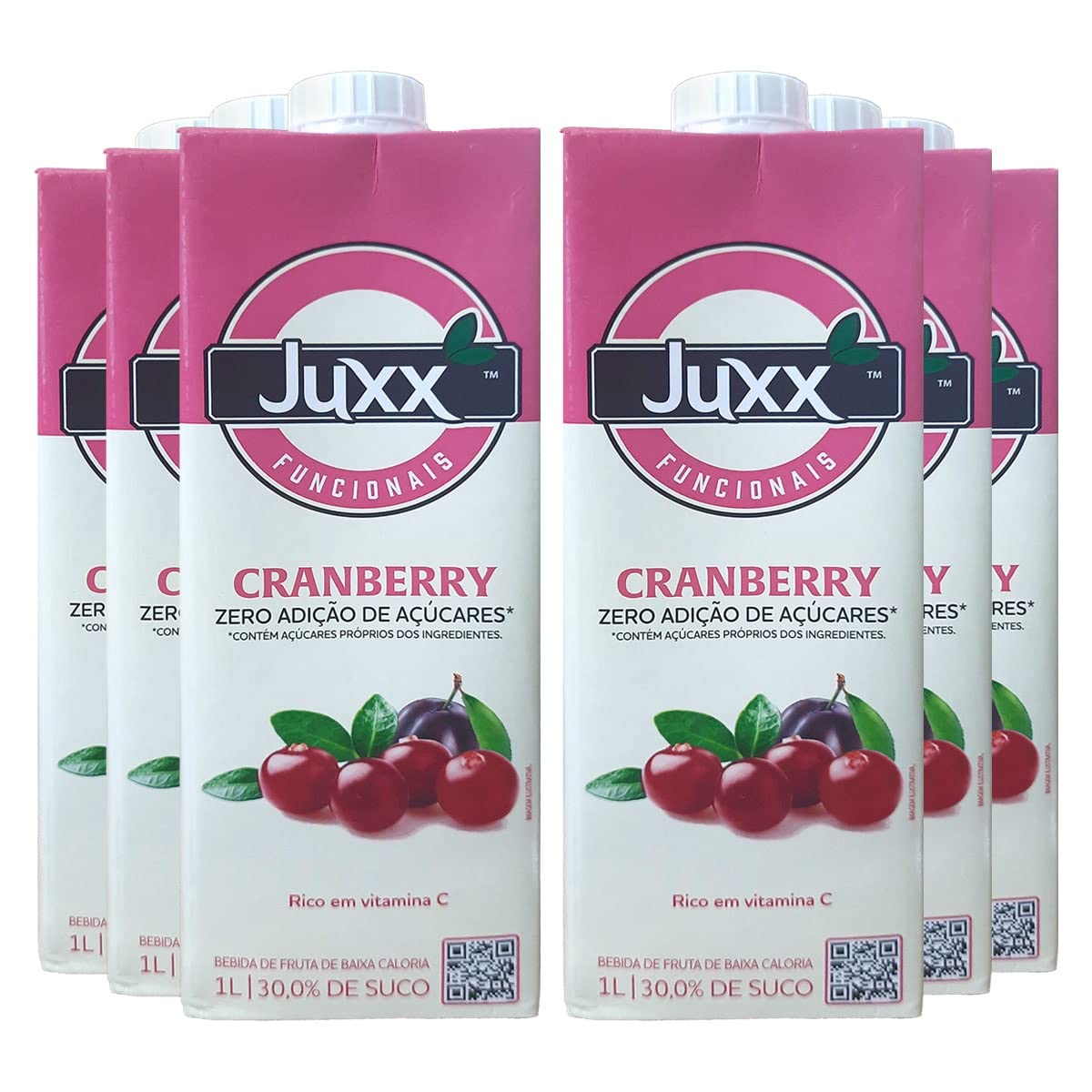 Suco Juxx Cranberry Zero Açúcar 1 Litro - Caixa 6 Unidades