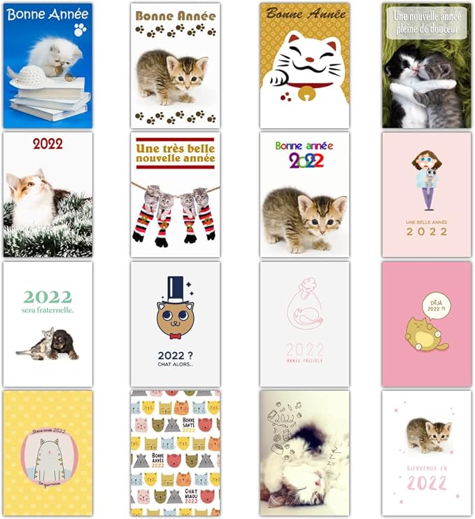 Carte De Voeux 22 Chats Chatons Lot De 16 Cartes Differentes Format Carte Postale 3 Formats Dispos Mignonne Carte De Voeux 22 Chats Chatons Amazon Fr Fournitures De Bureau