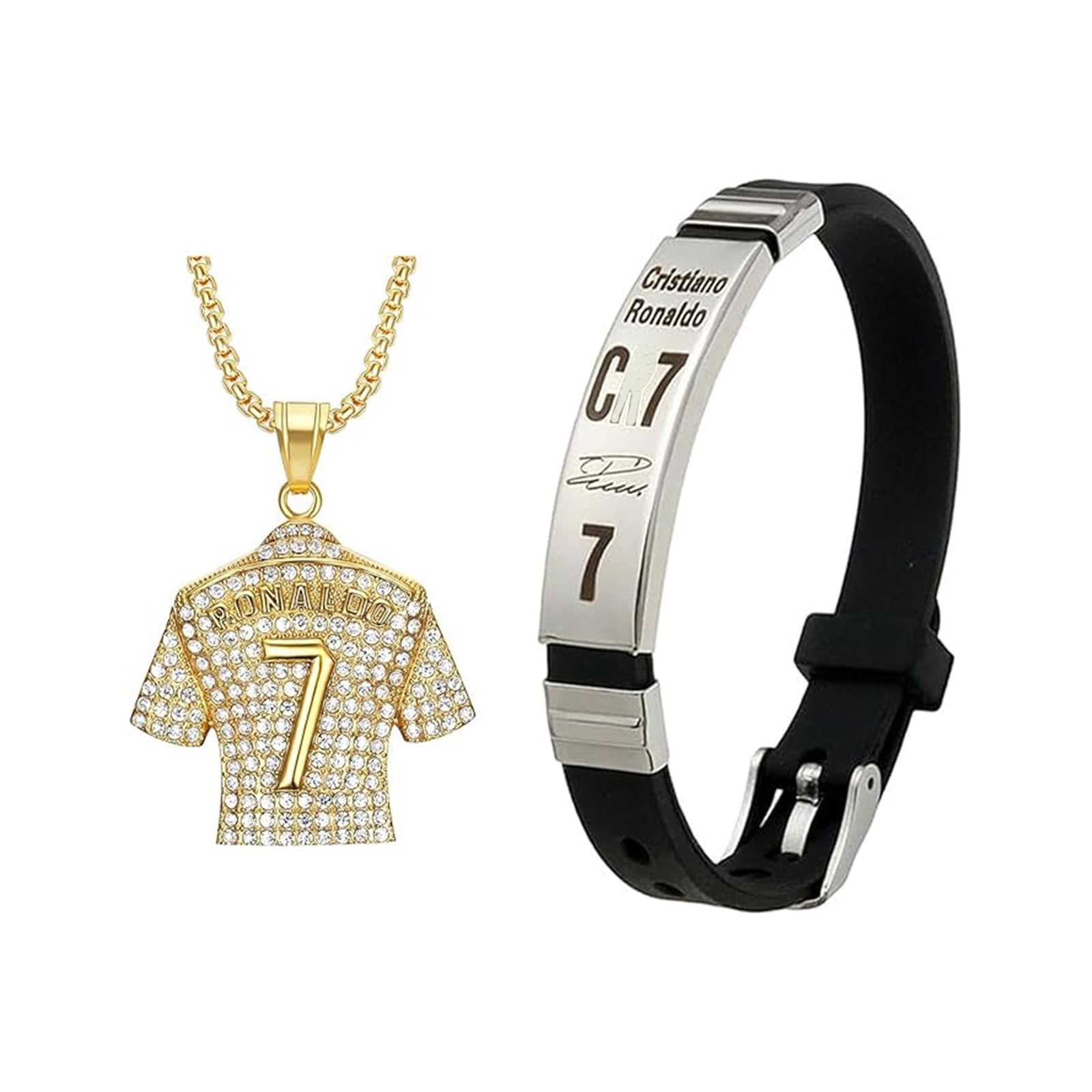 Juego de Cadena con Collar y Pulsera de Fútbol para Niños - Camiseta de Fútbol