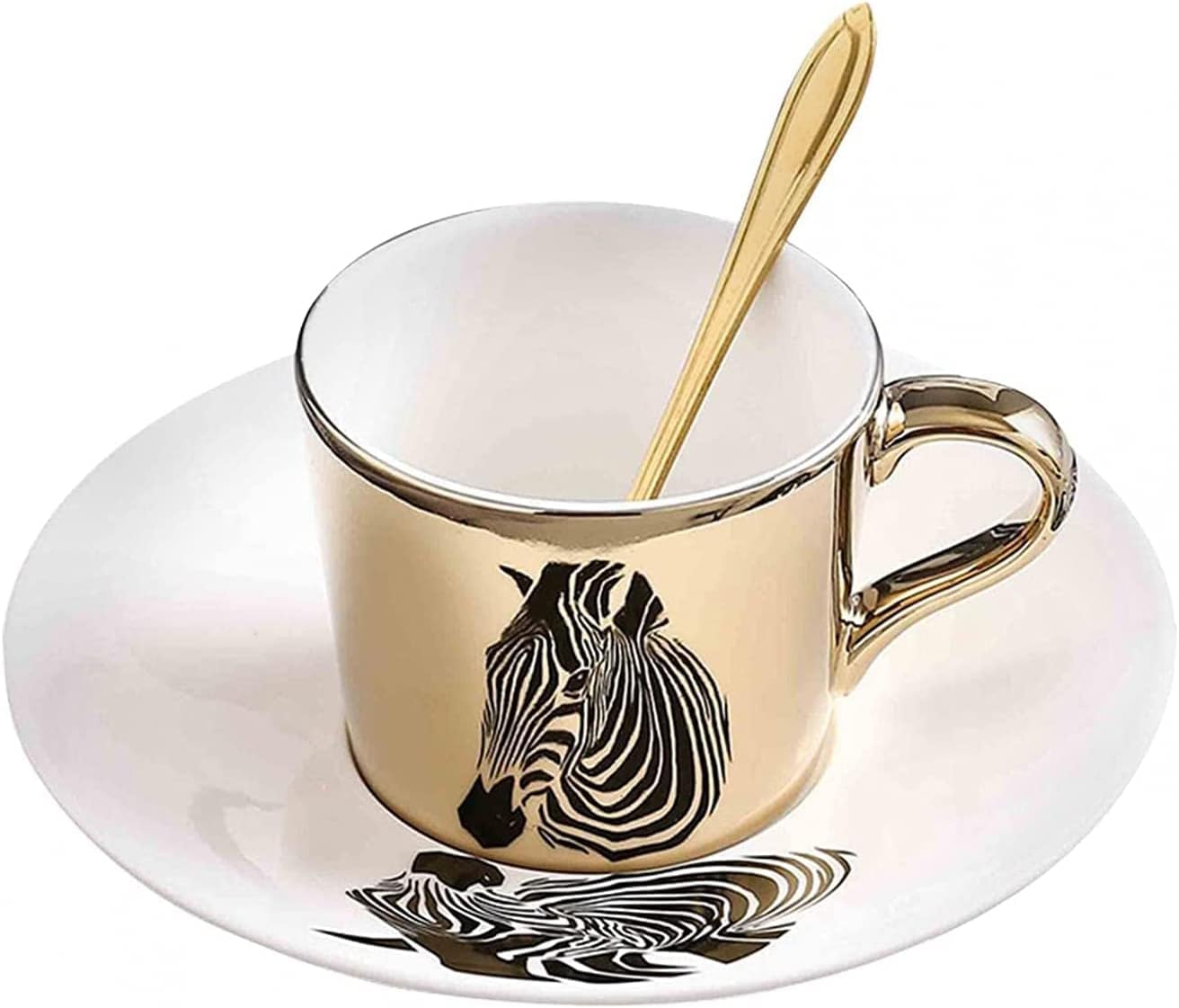 Coffee Cup Mug Moving Reflection Creative Coffee Cup Ceramic Tea Cup And Saucer Set Horse Bird Butterfly Cup Anamorphic Cup Mirror Reflection Cup Coffee Handmade Mug Cup Valentine's Day Birthday Gi