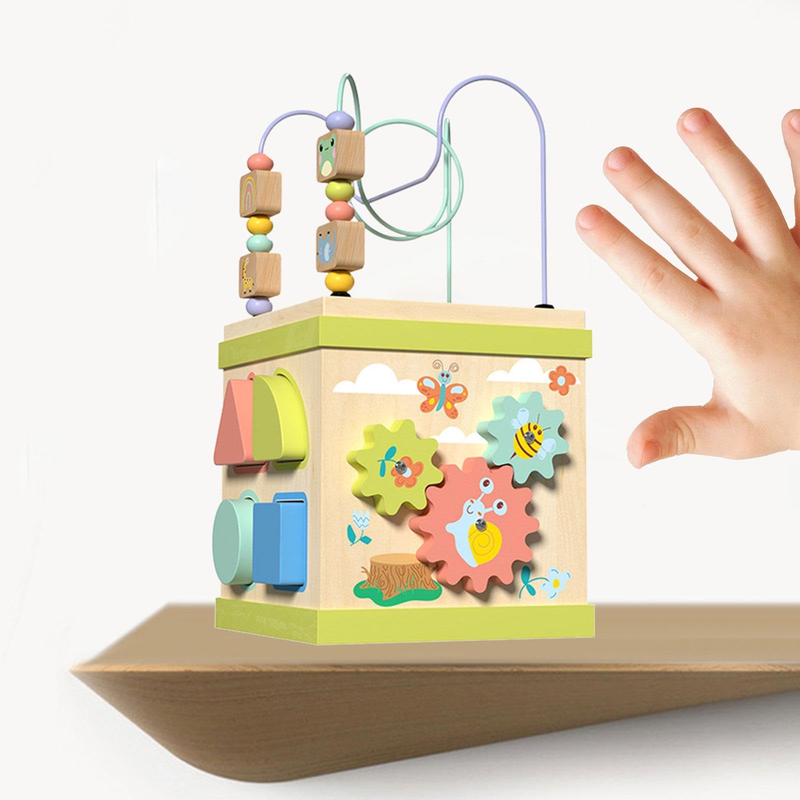 Cubo attività, giocattolo educativo per lo sviluppo personale, abbinamento di forme, riconoscimento di forme.