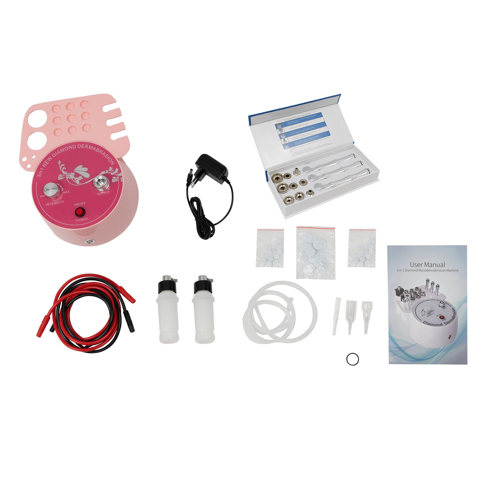 Máquina de dermoabrasión de microdermoabrasión de diamante 3 en 1,9 puntas de diamante,Succión ajustable,Cuidado integral de la piel,Limpio e hidratado