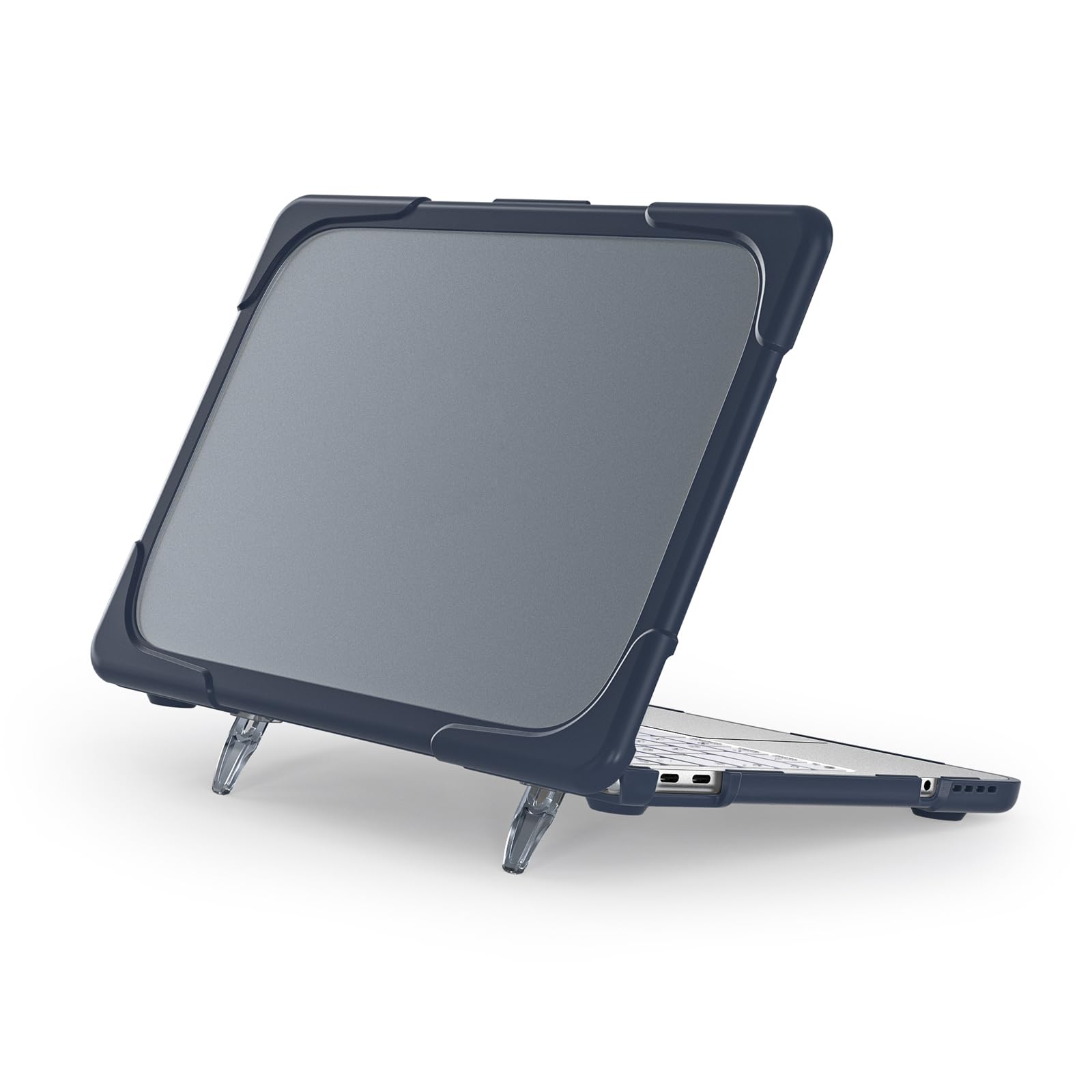 Custodia compatibile con MacBook Neo 13" modello A3404 con cavalletto pieghevole antiurto custodia protettiva elegante e robusta custodia protettiva resistente a doppio strato con paraurti in TPU (blu