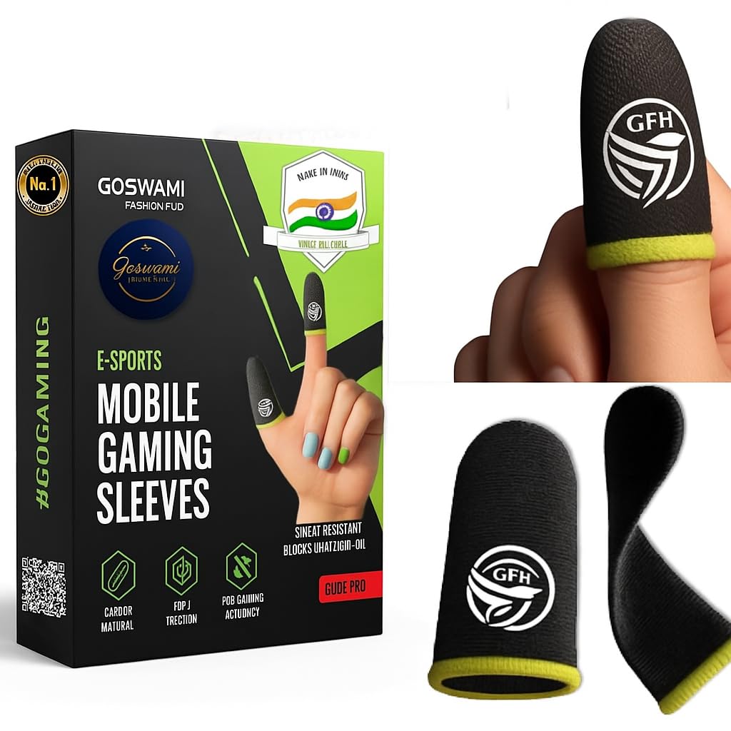 Gaming Finger Sleeves for Mobile Gaming (4 Pcs / 2 Pairs) – Anti-Sweat, High Sensitivity Thumb Sleeves for PUBG Mobile, BGMI, Free Fire – Ultra-Thin Touch Control, Multi-Color-image-17