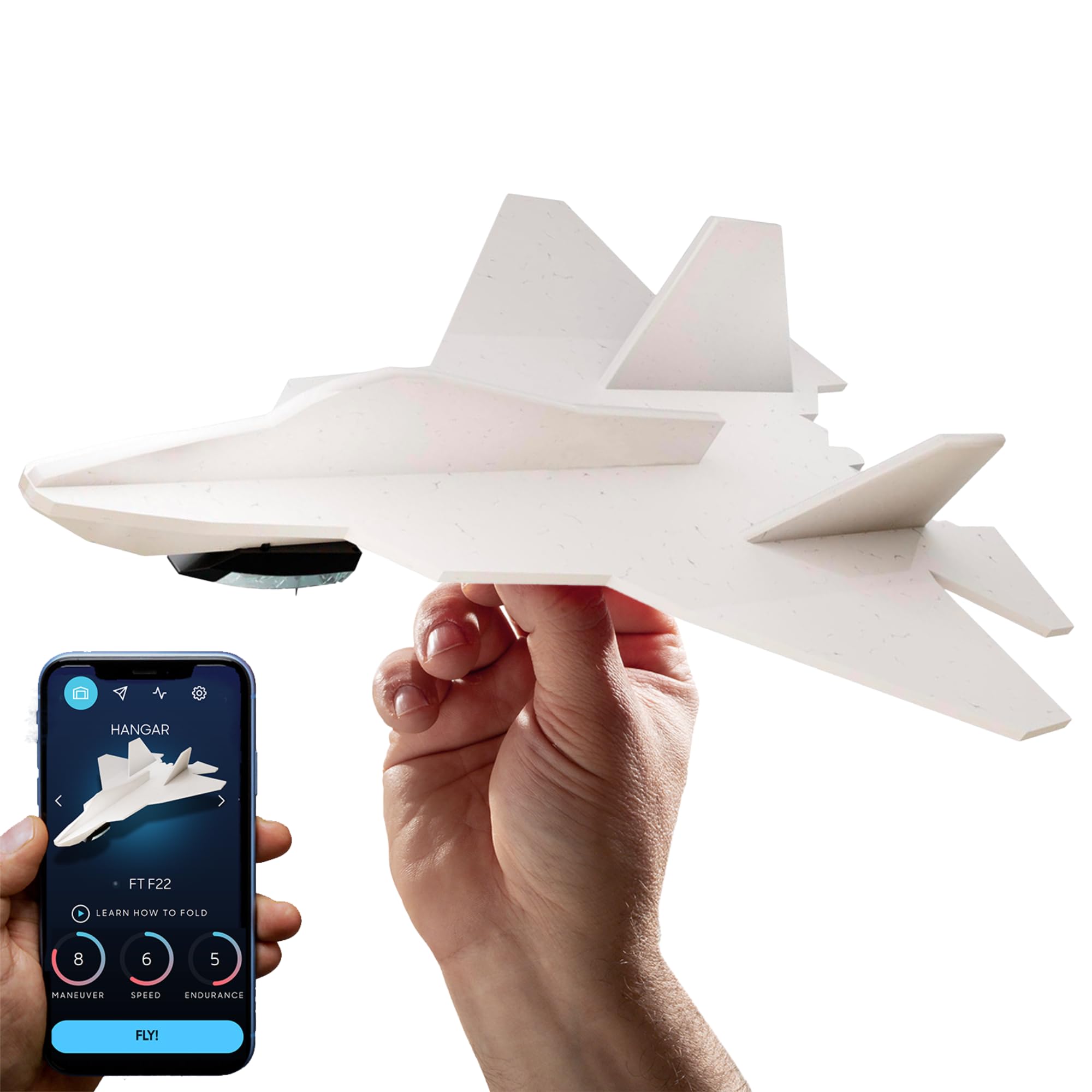 POWERUP 4.0 The latest generation smartphone controlled paper airplane kit, remote control.Easy to fly with autopilot and gyro stabilizer.For fans, pilots,