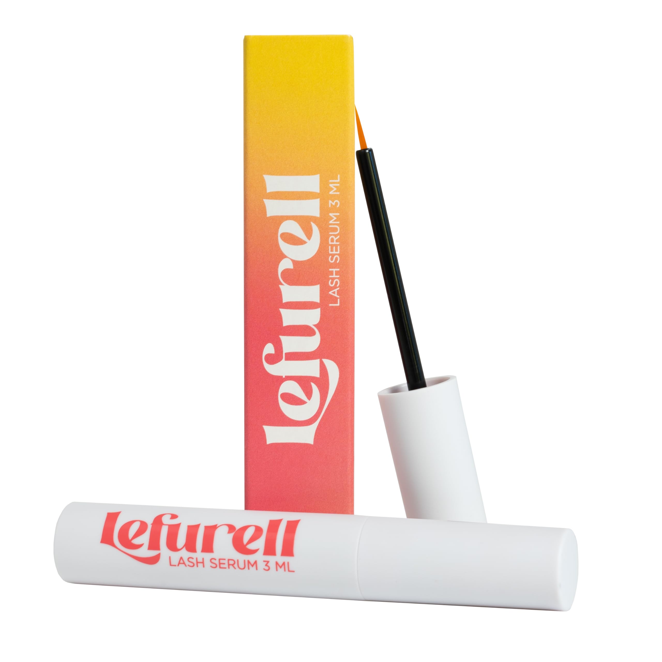 LEFURELL Eyelash Growth Serum, Lash Serum - Longer, Fuller and Healthier Lashes, Hormone-Free, Vegan, Eyelash Booster, 3ml
