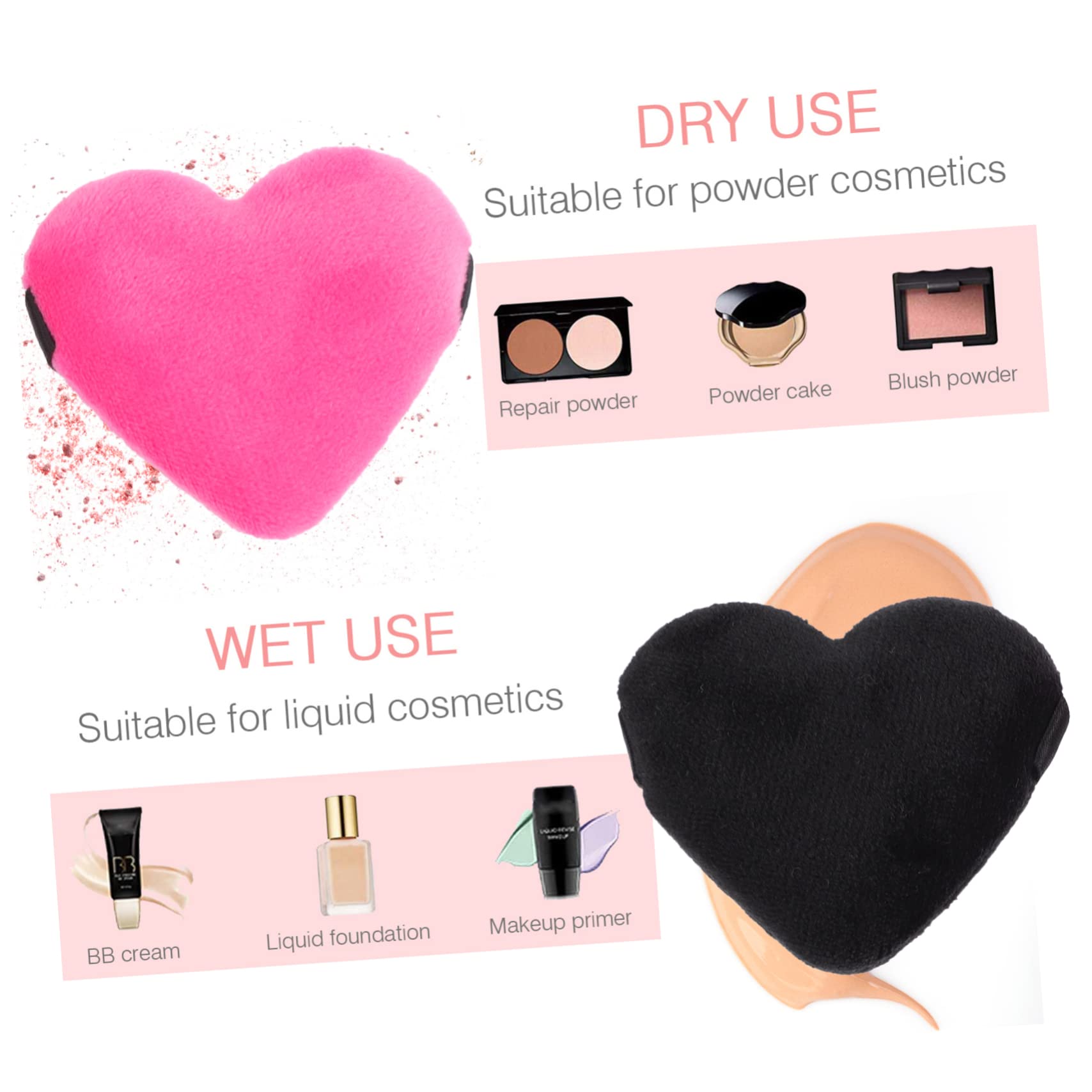 FOMIYES 45stücke Teiliges Herzform Puderquaste Für Ultraweiche Schwämme Für Foundation Und Puder Für Tägliche Und Professionelle Anwendungen Und