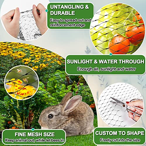 Bird Netting for Garden Protection 7x100FT Garden Netting, Poultry Netting for Chicken Coop Deer Fence Netting Anti Bird Protective Net for Plants Fruit Trees Vegetables Against Squirrel Other Animals - Thumbnail 4
