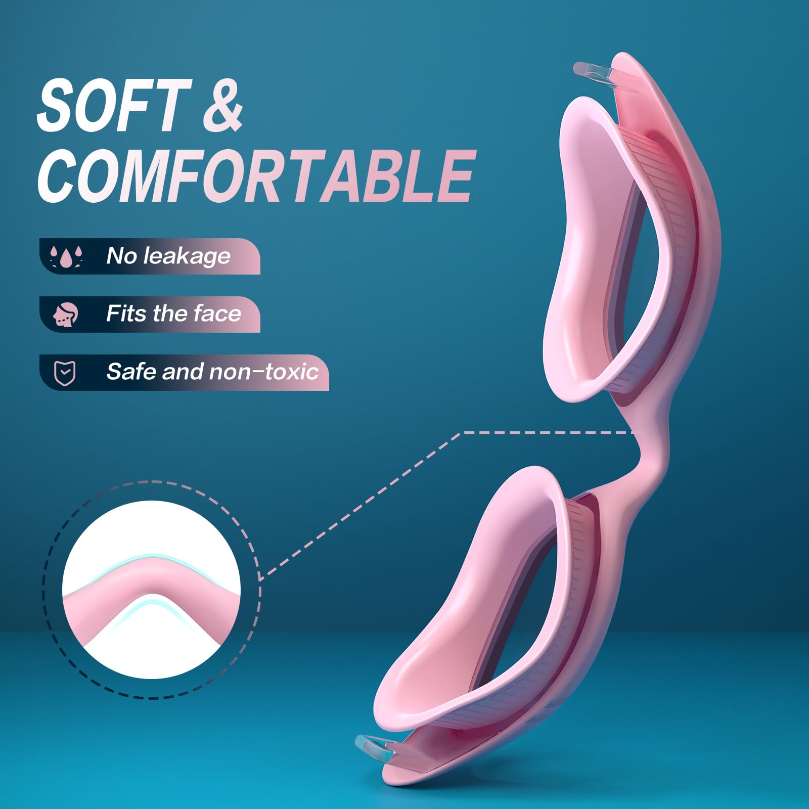 VegoVia Gafas de natación para adultos Gafas de natación para hombre y mujer, gafas antivaho UV con estuche