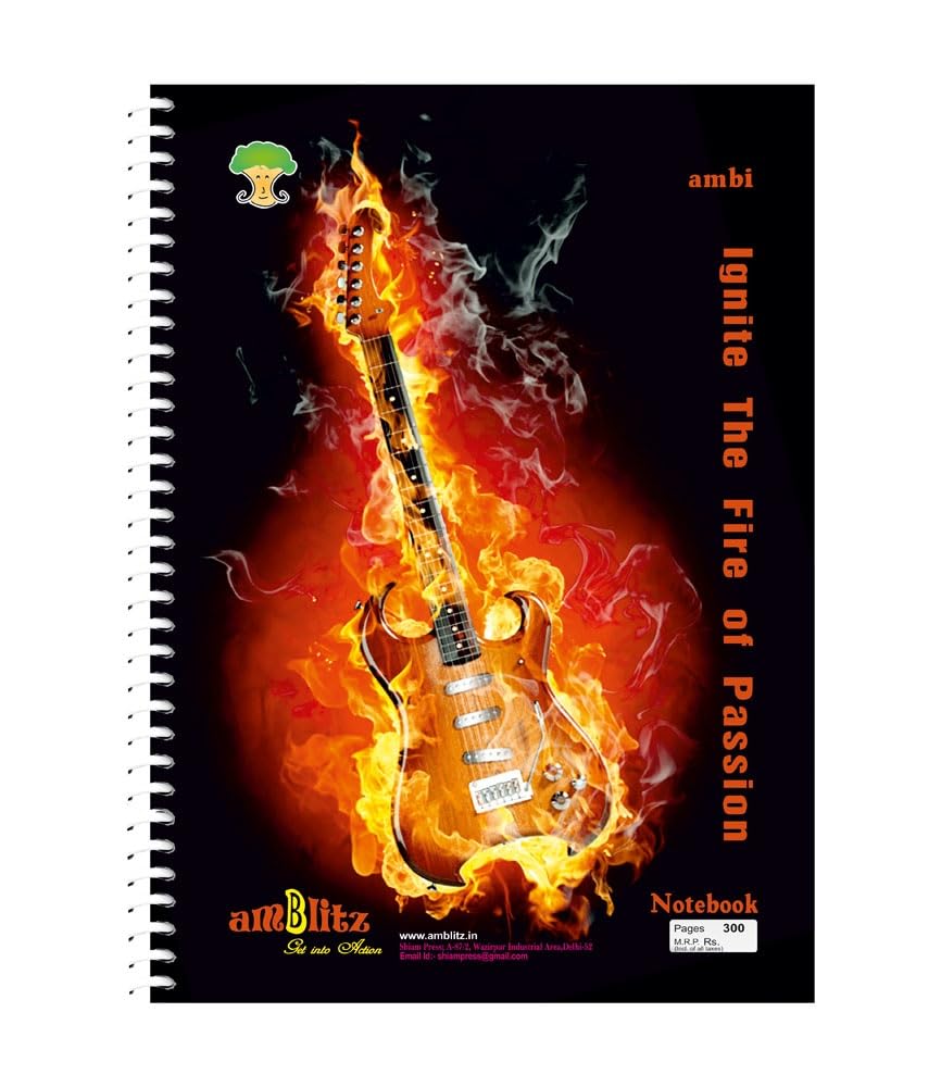 amblitz Unruled Spiral Notebook | 300 Pages | A4 Size | 21 X 29.7 CM | 70 GSM THICK Paper | Long Notebook Unruled | Motivational Quotes on Attractive Cover |