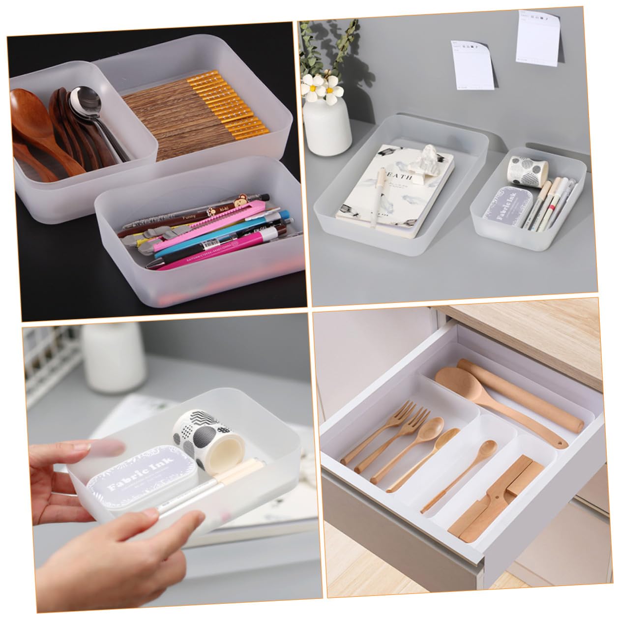 Cabilock 18 PCS Bandejas de Cajones Transparentes Organizador Dividores de Cajones Transparentes Dividores Caderanes Bandeja de La Bandeja Bandejas de Plástico