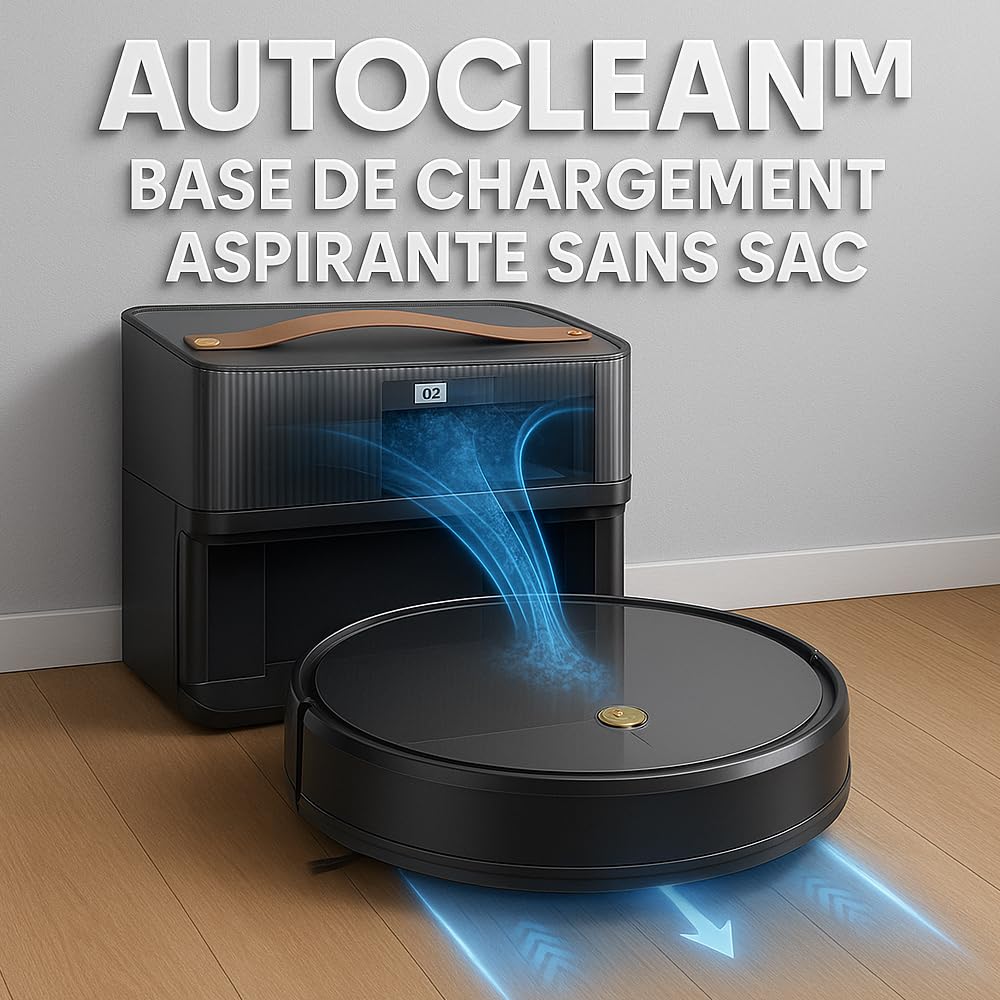 eziclean® I-Bot Z5 robot odkurzający podłączony do odkurzacza