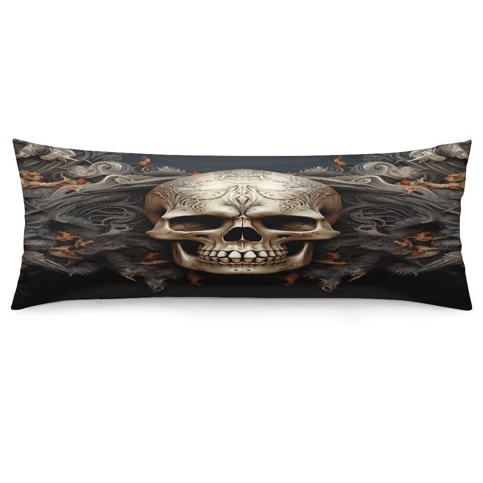 Skulls Throw Pillow Cover Soft Lumbar Pillow Covers with Zipper Breathable Rectangular Cushion Case Polyester Pillow Case Decorative Body Pillow Cover for Couch Bed