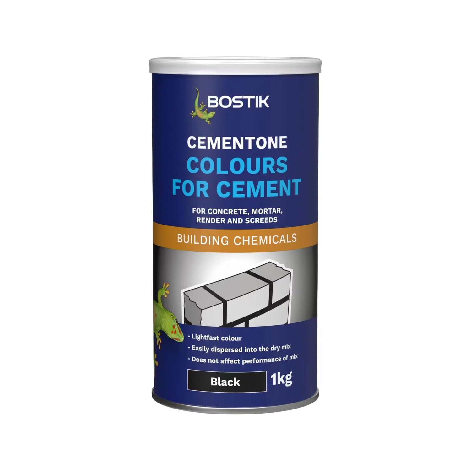Bostik Colours for Cement, For Concrete, Mortar, Render and Screeds, Available in 5 Intermixable Colours, For Interior and Exterior Use, Colour: Black, Size: 1kg