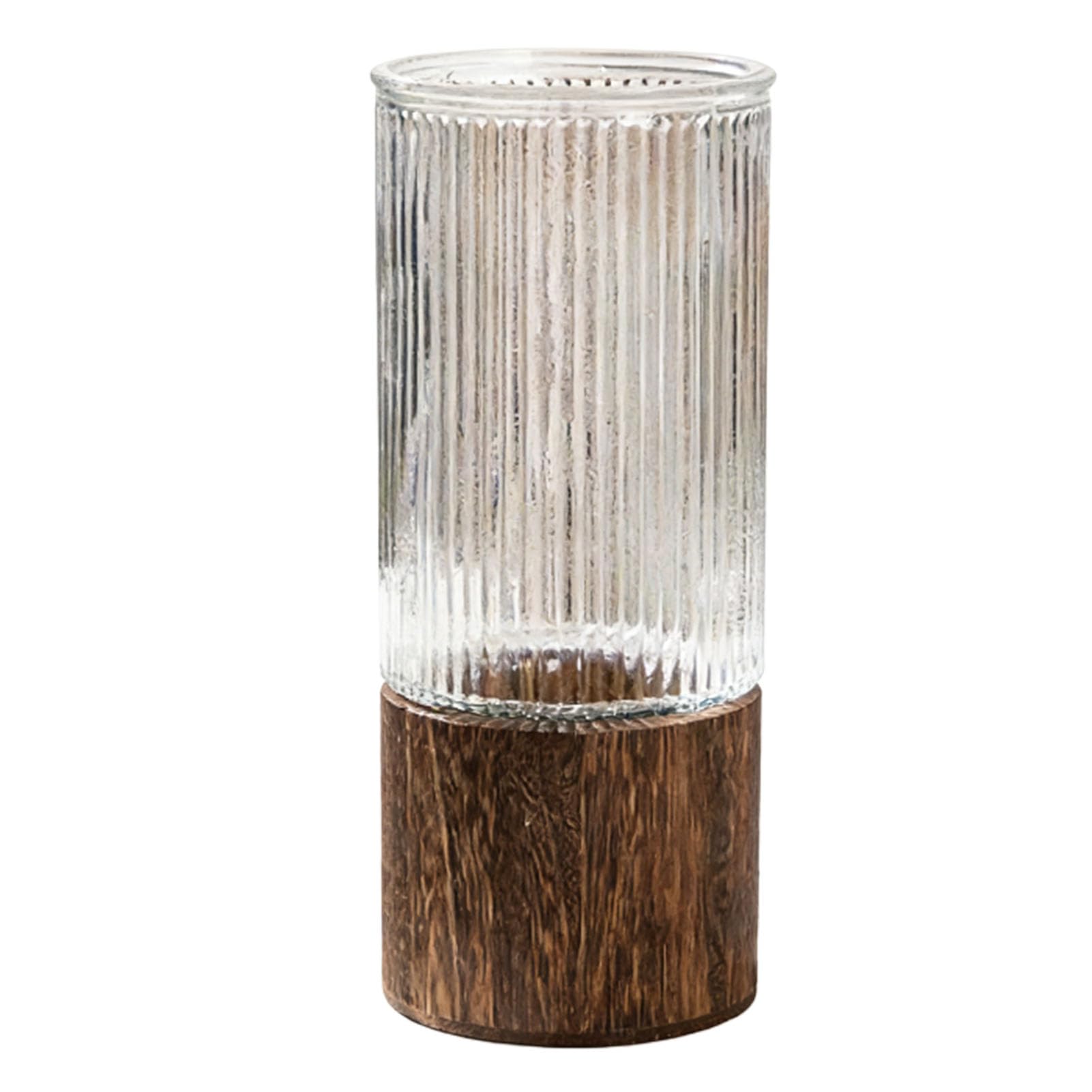 Vase artistique en verre de qualité supérieure avec socle bois