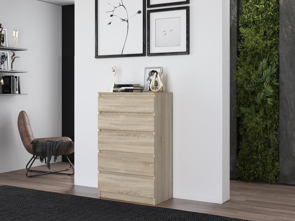 Shumee - Cassettiera Malwa M5 con 5 cassetti, 40 x 70 x 112 cm