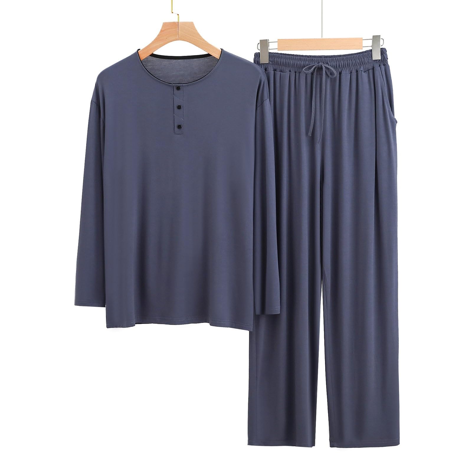 Pigiama Uomo Raso Lungo Casual Elegante | Pigiama Uomo Raso Lungo, Stile Casual Ed Elegante, Perfetto per Casa e Tempo Libero