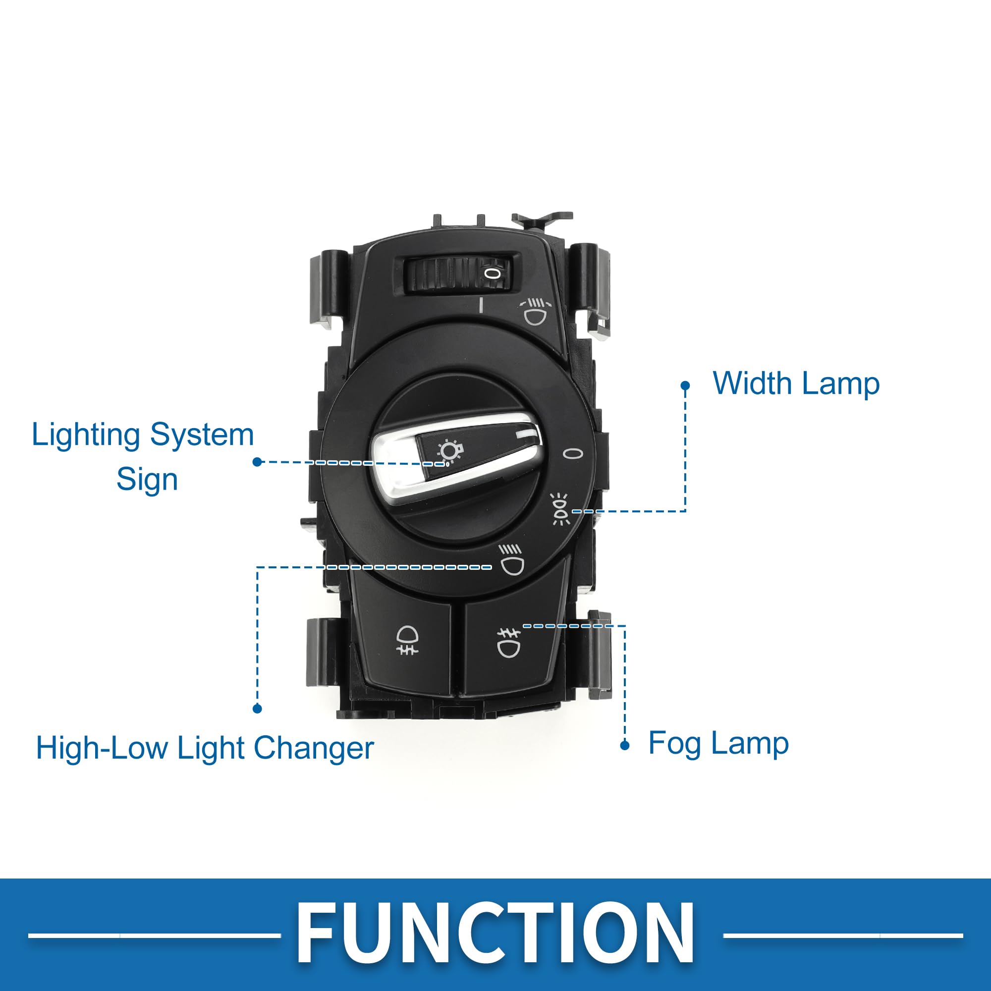 A ABSOPRO Interruptor De Faros Con Antiniebla Para BMW 128I 08-13 1pc | 61319169405, Negro, Plástico, Metal, 12 Pines, Para BMW 135I 08-13, 323I,325I,328I,335I 07-11, 328XI,335XI 07-08, X1 10-15