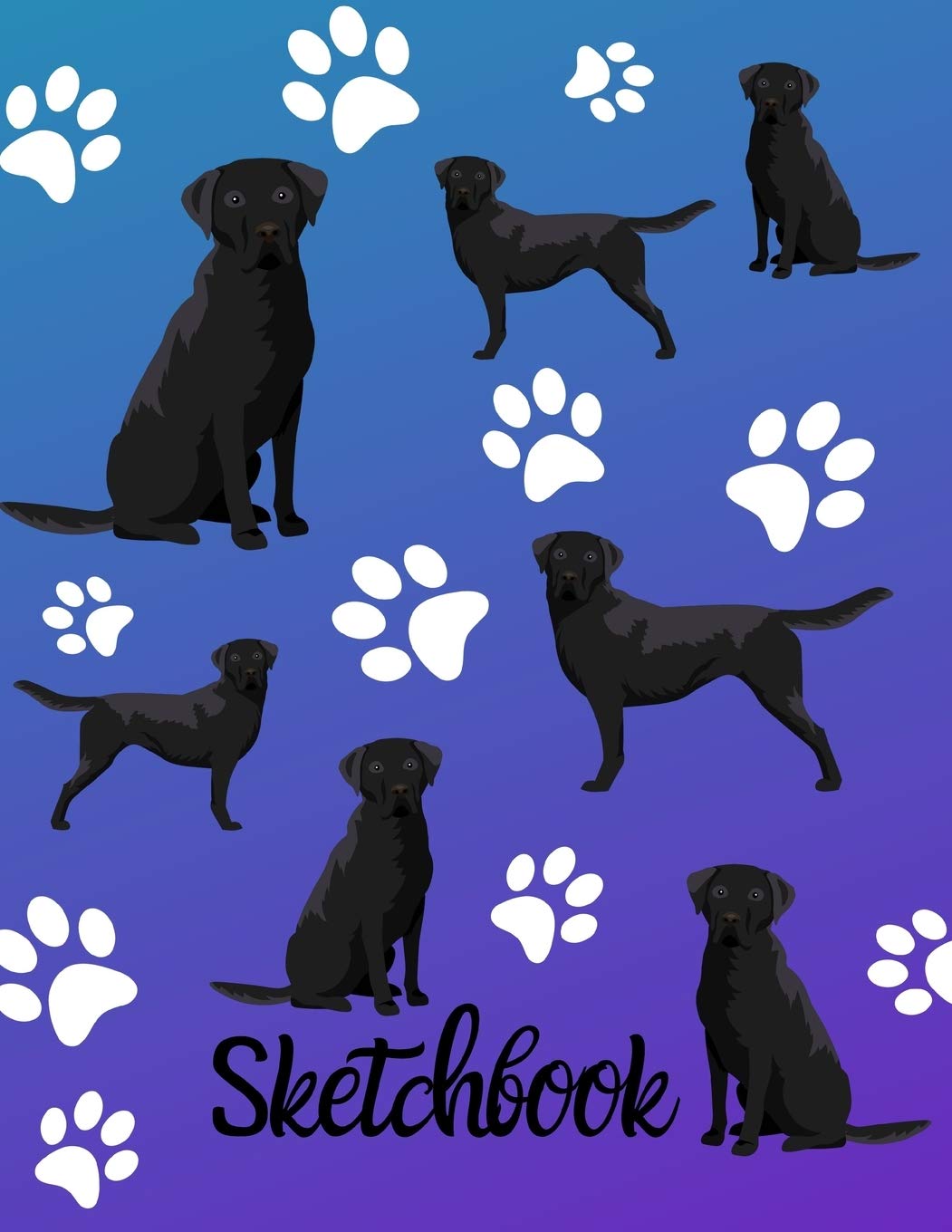 Sketchbook: Sketch Book 8.5 x 11 Blank Paper 100 Pages Notebook For Drawing Art Journal Black Labrador Retriever Dog