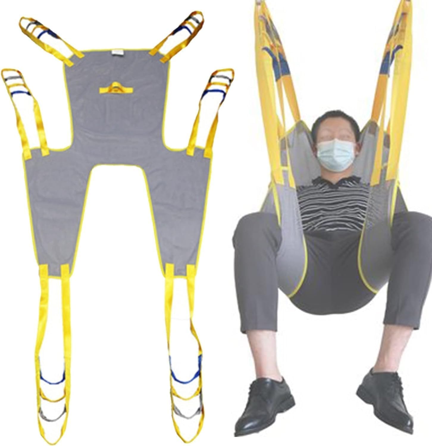 Arnes Grua Traslado Enfermos Personas Mayores, Arnés de ducha con piernas divididas Arnés de cuerpo completo Elevador de pacientes for levantar personas mayores Ayuda for rehabilitación y entrenamient