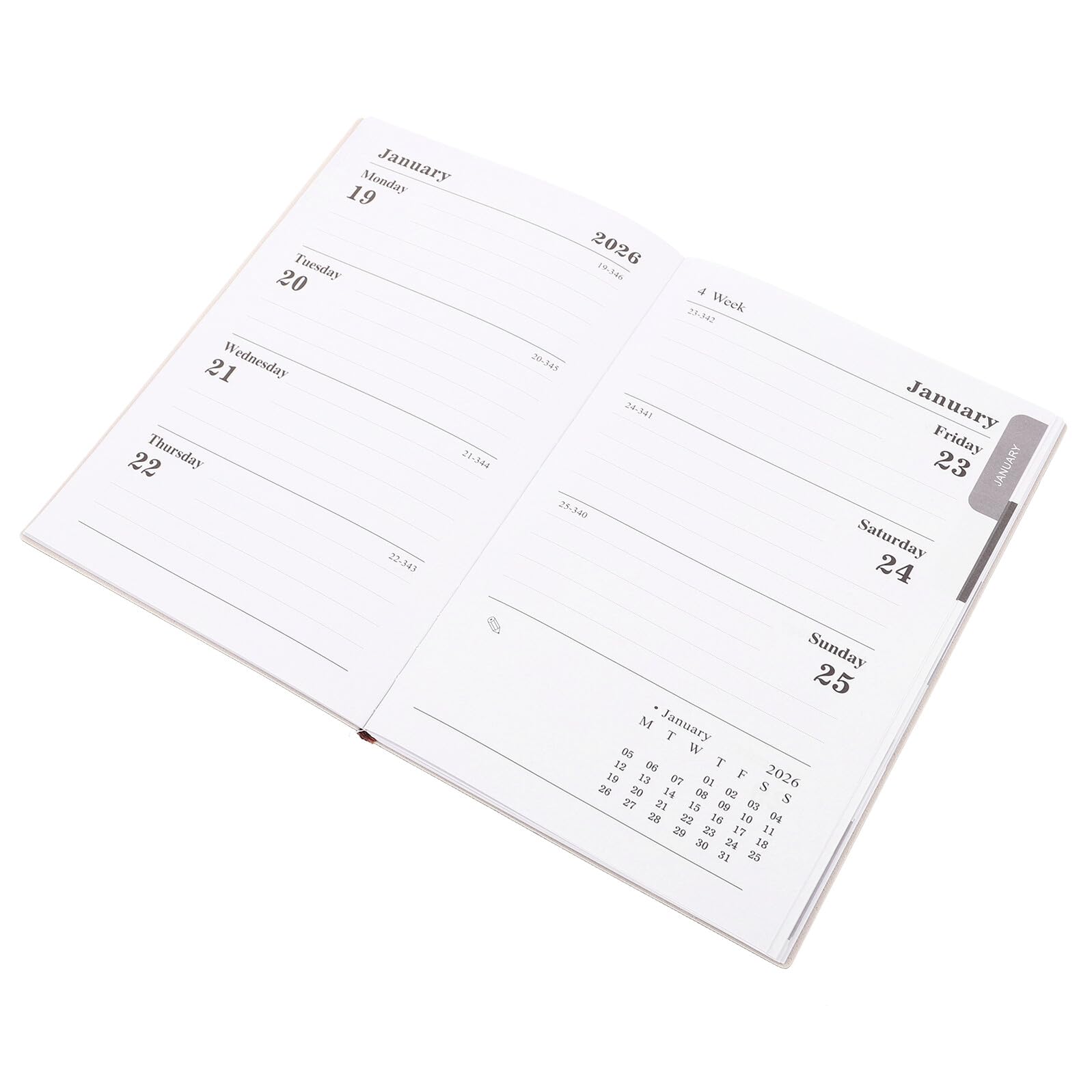4 Piezas Planificador Semanal con Cubierta de PU Elegante Cuaderno Diario y Semanal Minimalista Portátil para Gestión de Personal y Profesional