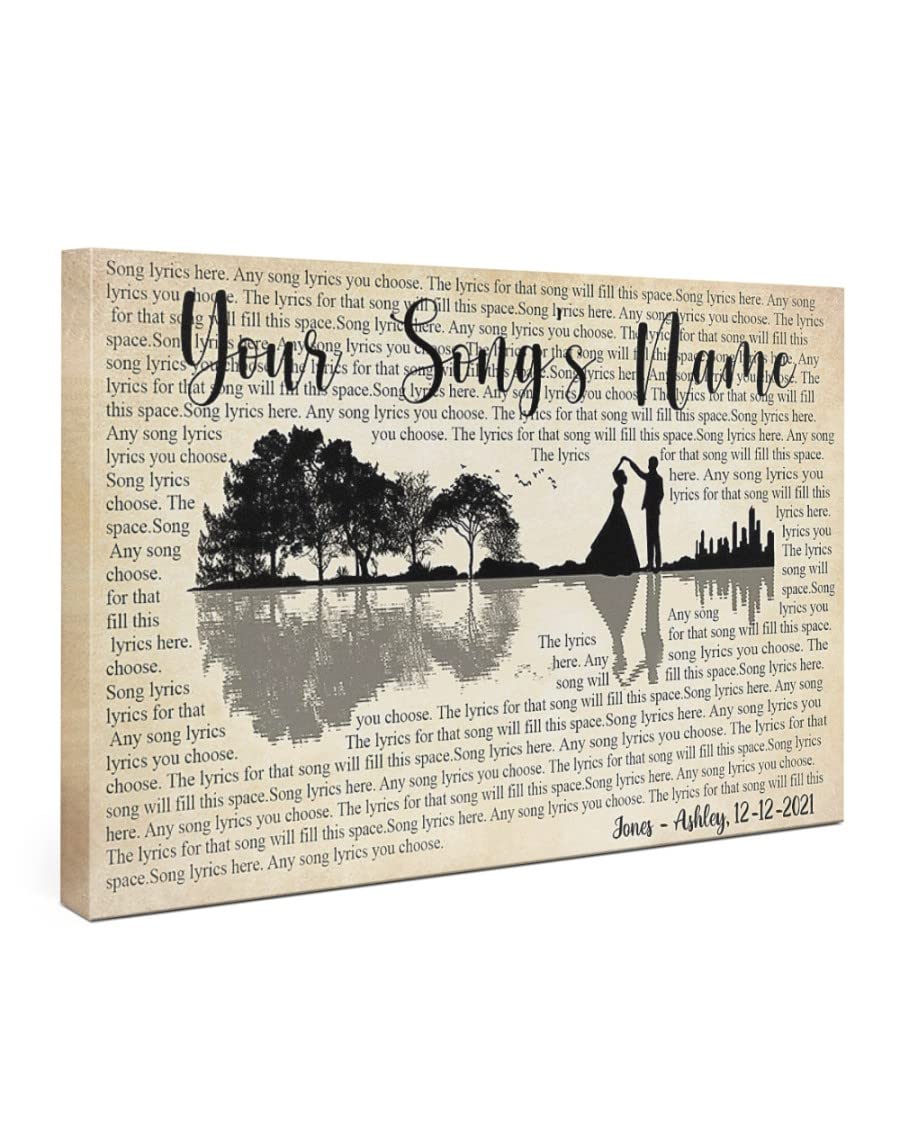 MoonArt Personalized Wedding Lyrics Canvas Poster, Custom Name Song Wall Art, Lyric Art Prints, Music Decor, Name, Love Anniversary