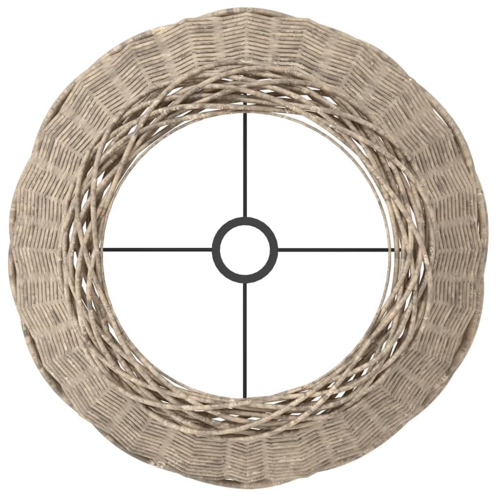 Paralume in vimini, diametro 50 x 30 cm, rotondo, per lampada da soffitto e lampada da tavolo, attacco E27, stile rustico boho, marrone