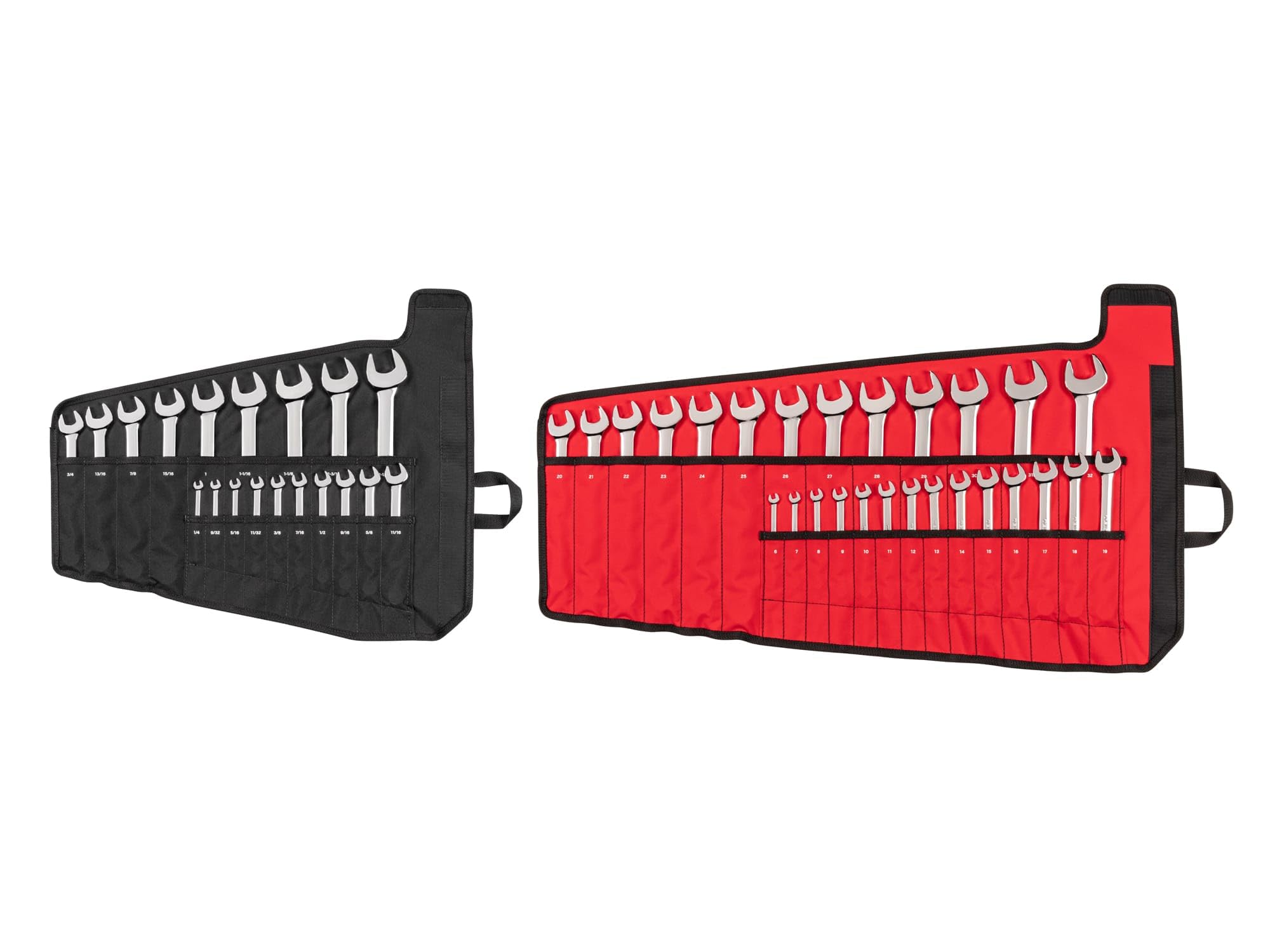 TEKTON Combination Wrench Set with Pouches, 46-Piece (1/4-1-1/4 in., 6-32 mm) | WCB94303