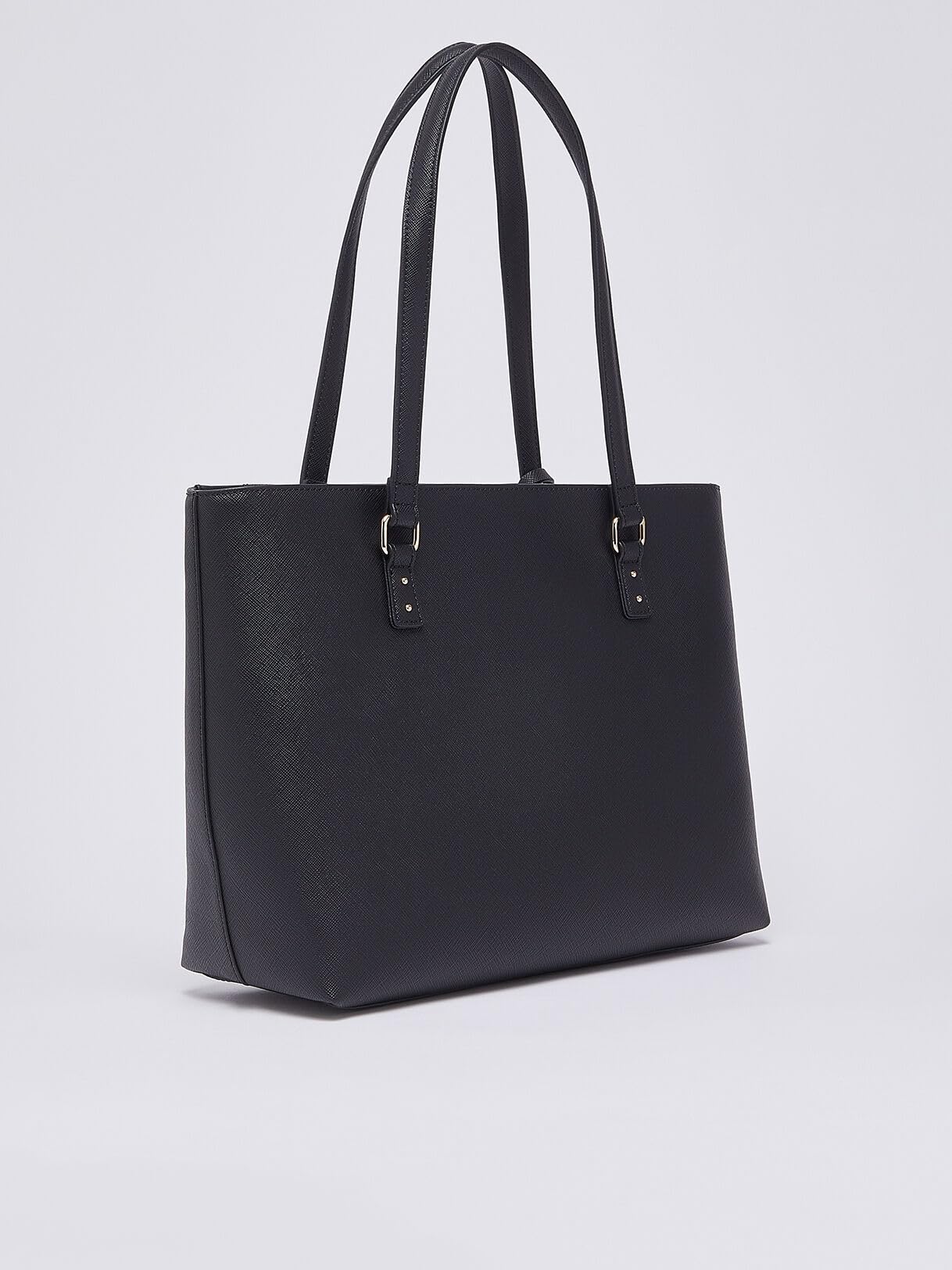 Liu Jo Halona Bolso Shopping L Negro, Polipiel Ecosostenible, 42 x 27 x 13 cm, con logotipo en relieve, cierre de cremallera