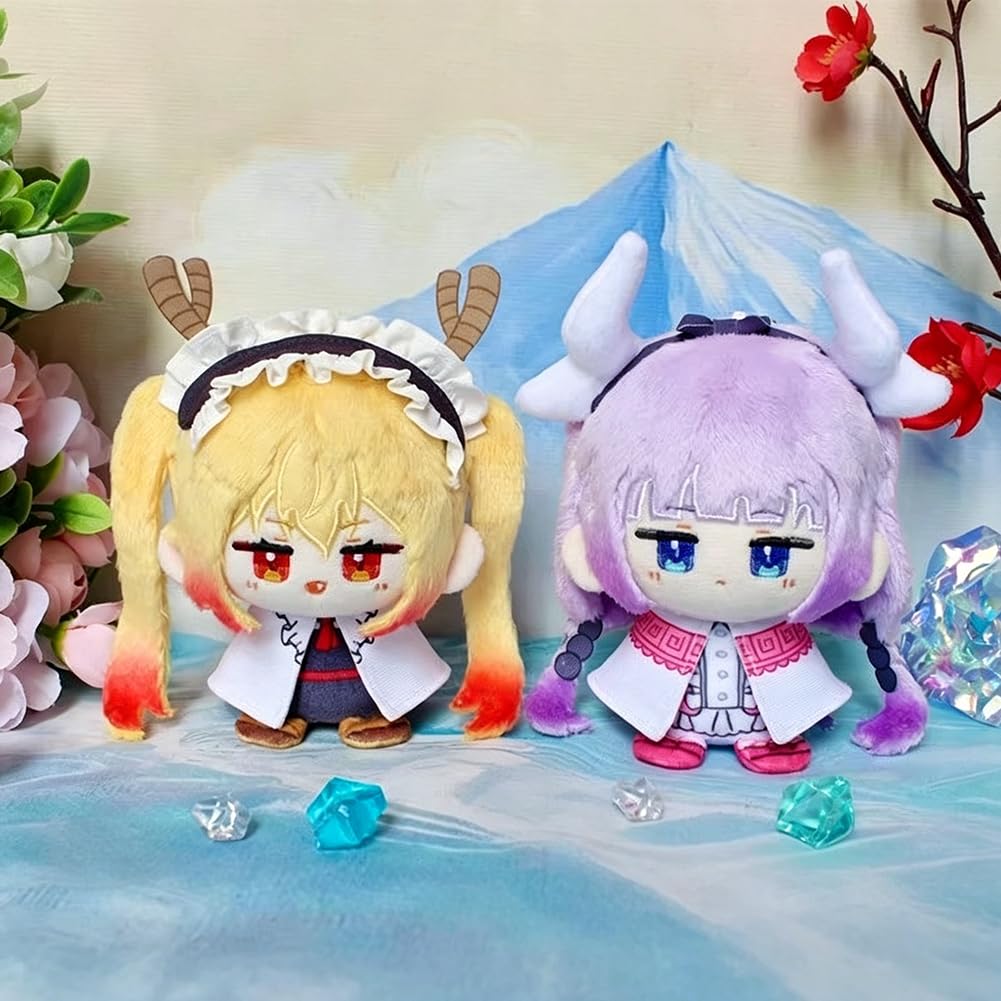 Tohr/Kanna Kamui Plüschfigur, Anime, weich, gefüllt, Cartoon-Wurfkissen-Anhänger für Taschendekoration, 12 cm, 2 Stück