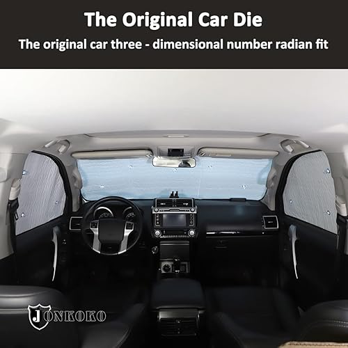 Miniatura 4 de Parasol para parabrisas de automóvil para Toyota Land Cruiser Prado FJ150 reflector de rayos UV plegable para ventana delantera y ventana completa,