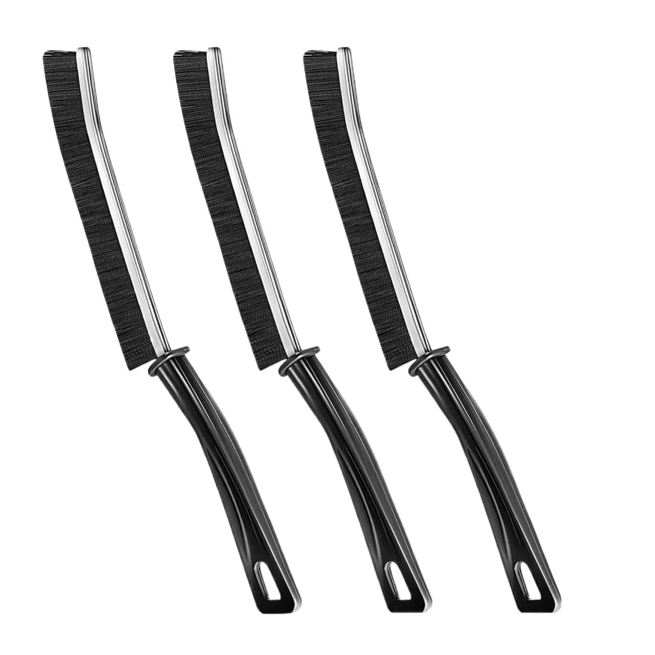 Sunrrafck Black3pcs 2/3Pcs Household Gap Cleaning Brush Durable Grout Hard Bristle Long Handle Cleaner For Tile Joints Dead Angle Shower Floor Lines(Black3pcs)