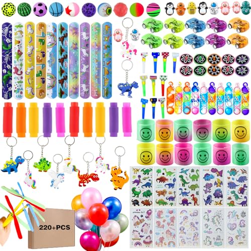WAORZMK Party Bag Fillers for Kids - 220+ PCS Birthday Party Favours Unisex - Assortment Bulk Small Toys Classroom Prize Rewards Goodie Loot Bag Pinata Fillers for Boys Girls