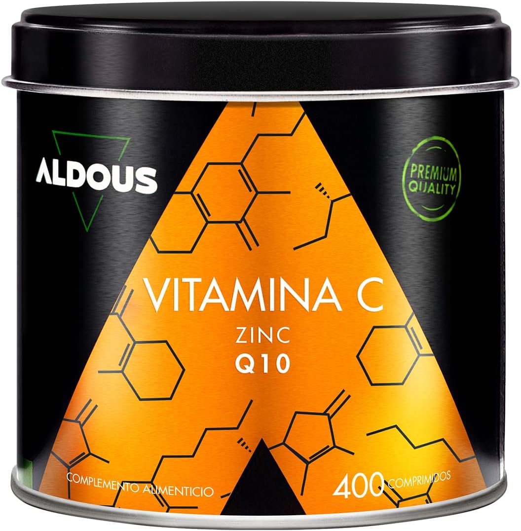 Vitamine C 1000 mg + 20 mg Zink + 40 mg Q10 Per Dagelijkse Dosis – 400 tabletten voor 200 dagen – Vitaminen tegen Vermoeidheid en Vermoeidheid – Immuunsysteem en afweer – Pure Vitamine C