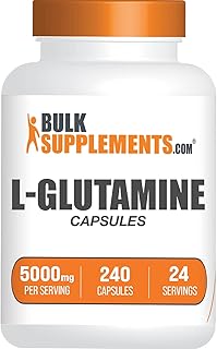 BULKSUPPLEMENTS.COM L-Glutamine Capsules - L-Glutamine Nutritional Supplement - L Glutamine Pills - Glutamine Supplement - BCAA Glutamine - 10 Capsules per Serving - 24-Day Supply (240 Capsules)