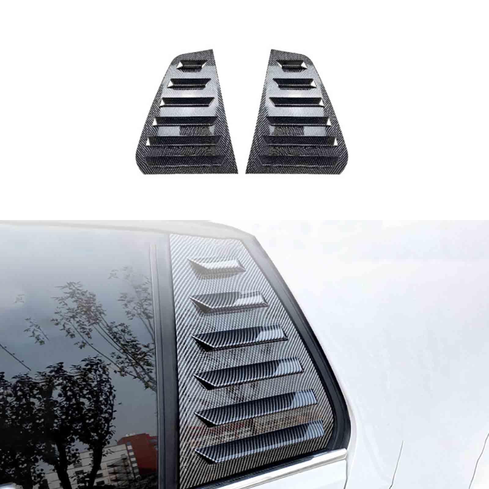 YPFYBHD Rear Window Louver Shutter, Compatible with VW Golf 7 Golf7 MK7 7.5 2013-2019, 2Pcs Triangle Blinds, Side Vent Panel Decoration Cover, Carbon Fiber Look