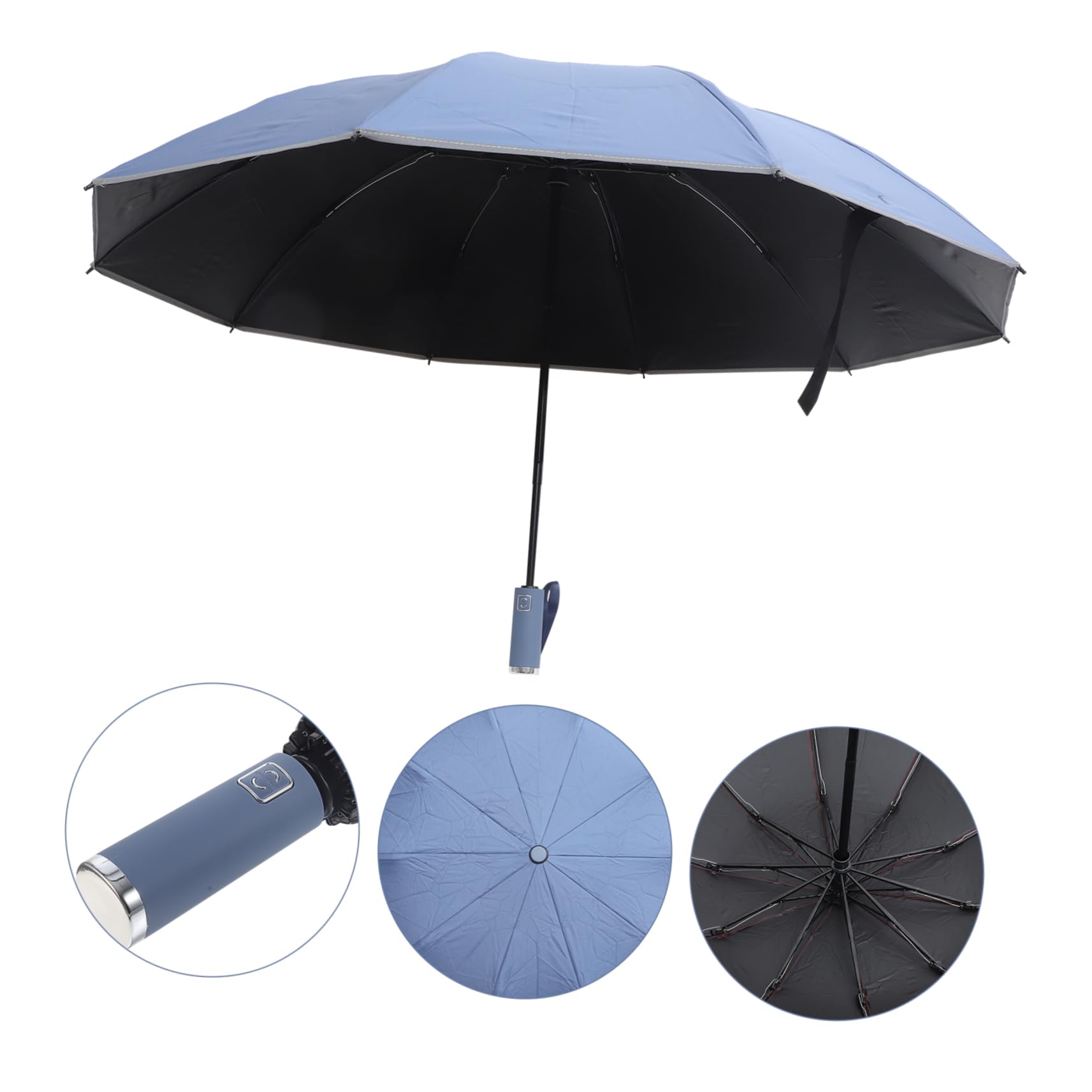 PACKOVE Parà Piccolo Ombrello Per Le Donne Ombrelli Da Golf Ombrellone Pieghevole Ombrello Da Golf Ombrelloni Da Esterno Per Patio Ombrellone Da Viaggio Chiaro Blue Gomma Da Cancellare
