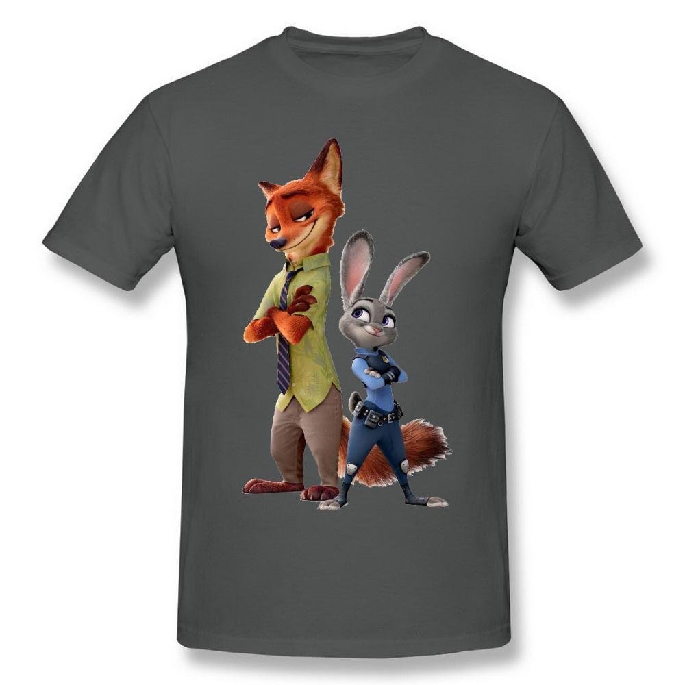 Amazon.com: AICH Men's Zootopia Nick Judy Hopps Rabbit Fox Black T Shirt :  Clothing, Shoes \u0026 Jewelry