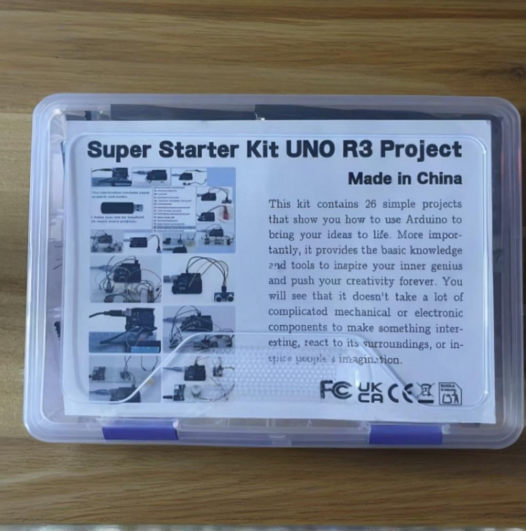 Kit de aprendizaje mejorado para Arduino UNO R3, incluye tutoriales y placa de desarrollo UNO R3 compatible con Arduino IDE, módulo de sensor, 26 materiales de proyecto, 260 páginas de tutoriales
