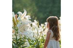 3 Giant 'Pretty Lady' Tree Lily Flower Bulbs - Pure White Blooms...