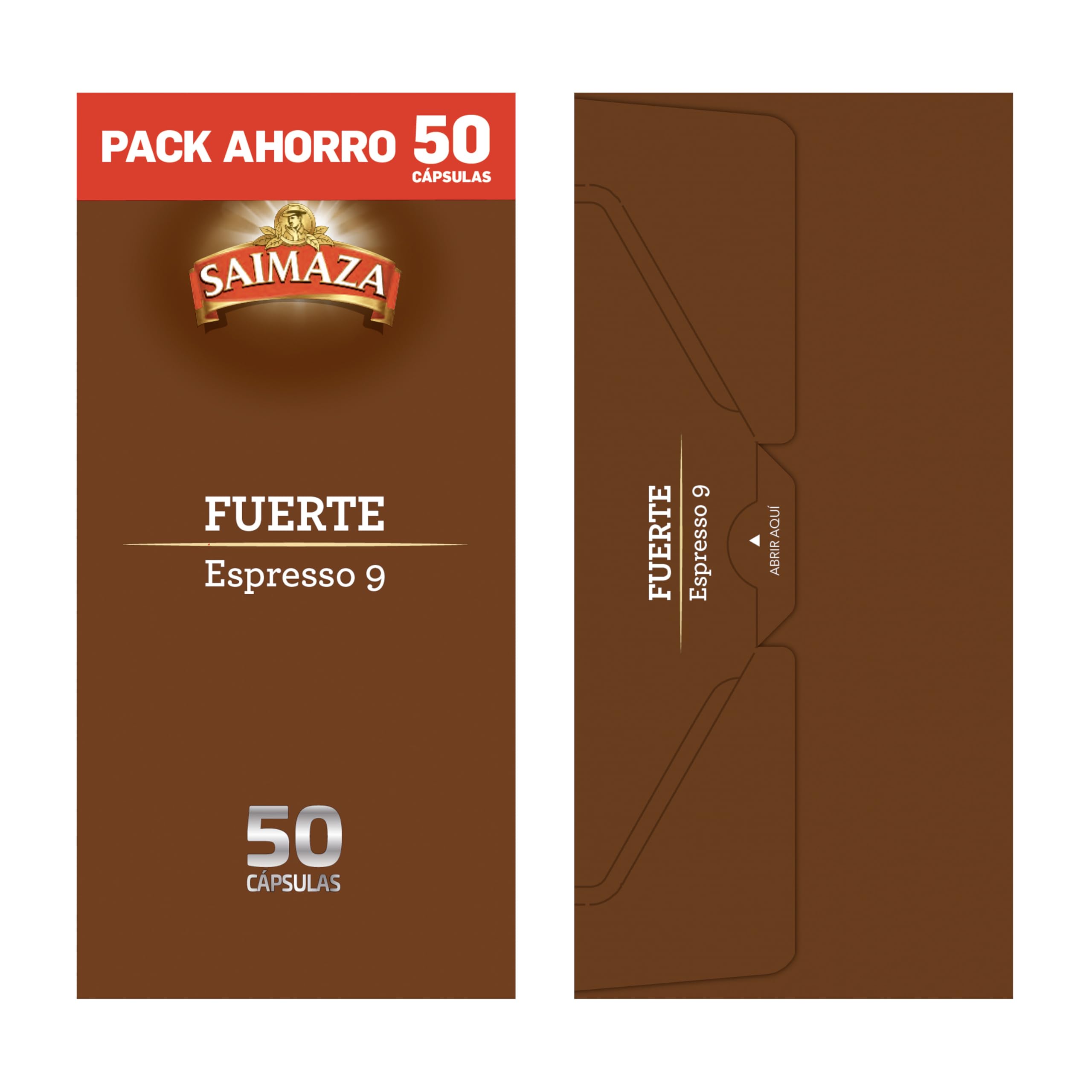 Saimaza Cápsulas de Café Fuerte | Intensidad 9 | 50 Cápsulas Compatibles Nespresso