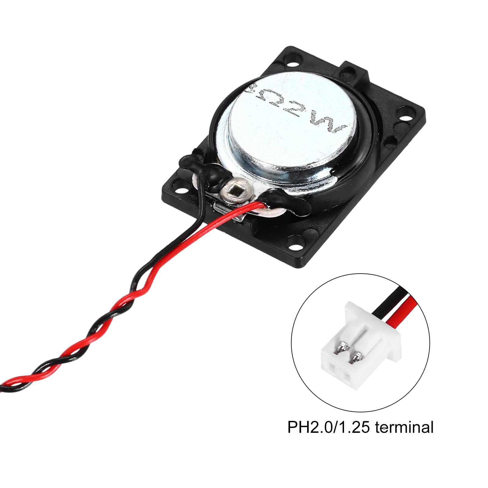QUARKZMAN 2Pz 2W 8 Ohm Quadrato Mini Altoparlante-Guscio Metallico Interno Micro Magnete Speaker con Filo da 120mm Cavo Terminale Per Piccoli Altoparlanti-DVD EVD Multimediale Mobile Radio