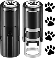 Supervitae 2 Pack Mini Black Paw Print Self-Inking Stamps for Crafts, Classroom Parties & Educational Activities